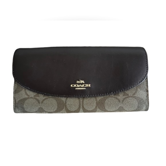 Coach Signature Canvas & Leather Wallet - Picture 1 of 6